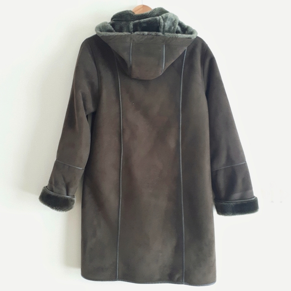 Liz Claiborne Faux Suede Winter Coat - Picture 2 of 4